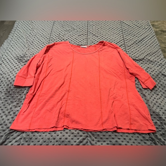 Habitat Womens Large Pink Coral Short Sleeve Blouse - Picture 1 of 3